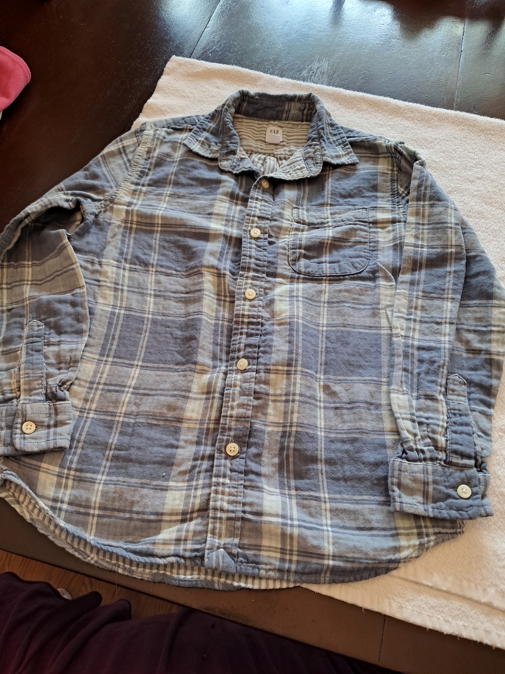 GAP Kids Blue Plaid Button-Up Shirt